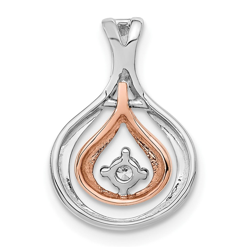 14K Two Tone Polished Fancy Diamond Chain Slide