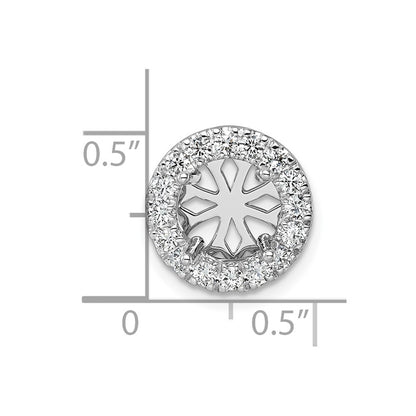 14k White Gold 2 1/2 Ct. Lab Grown Diamond VS/SI+ G+ Round Halo Chain Slide Pendant