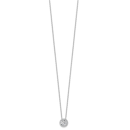 14k White Gold 2 1/2 Ct. Certified Lab Grown Diamond VS/SI+ G+ 18 inch Halo Pendant Necklace