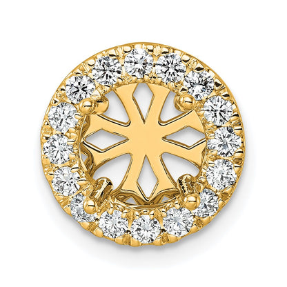 14k Yellow Gold White 1/2 Ct. Lab Grown Diamond VS/SI+ G+ Round Halo Chain Slide Pendant