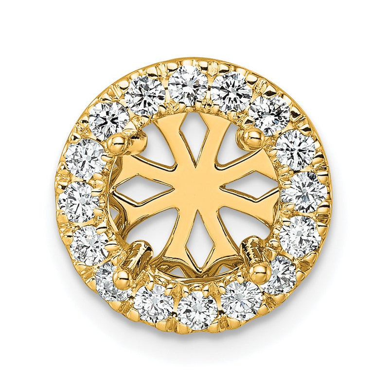 14k Yellow Gold 1/2 Ct. Lab Grown Diamond VS/SI+ G+ Round Halo Chain Slide Pendant