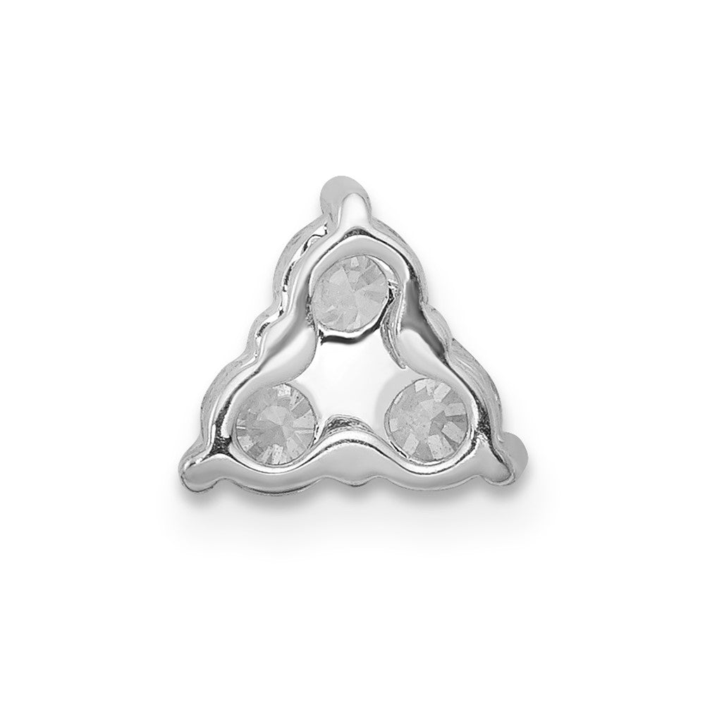 14K White Gold Lab Grown Diamond VS/SI+ G+ 3-Stone Triangle Pendant