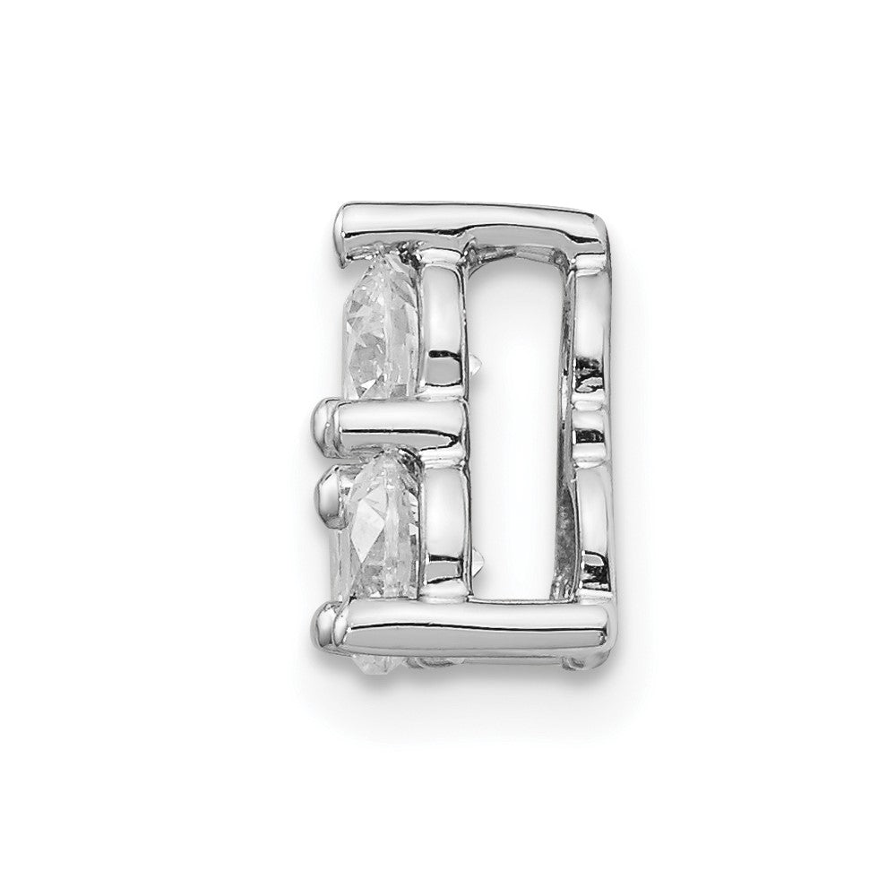 14K White Gold Lab Grown Diamond VS/SI FGH 3-Stone Triangle Pendant