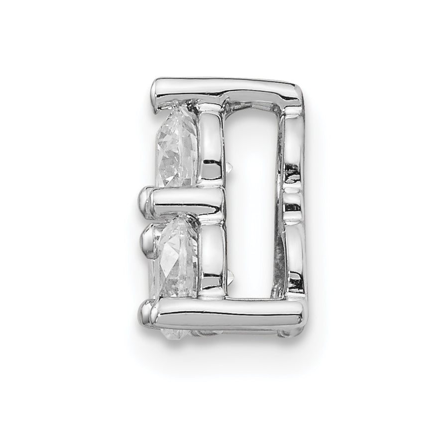 14K White Gold Lab Grown Diamond VS/SI FGH 3-Stone Triangle Pendant