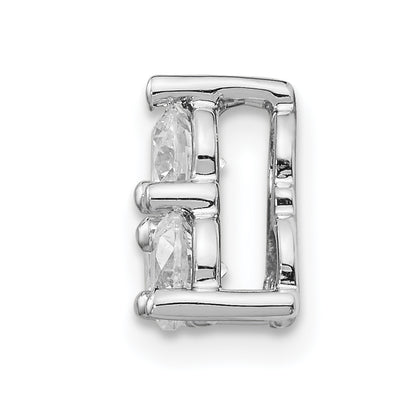 14K White Gold Lab Grown Diamond VS/SI FGH 3-Stone Triangle Pendant