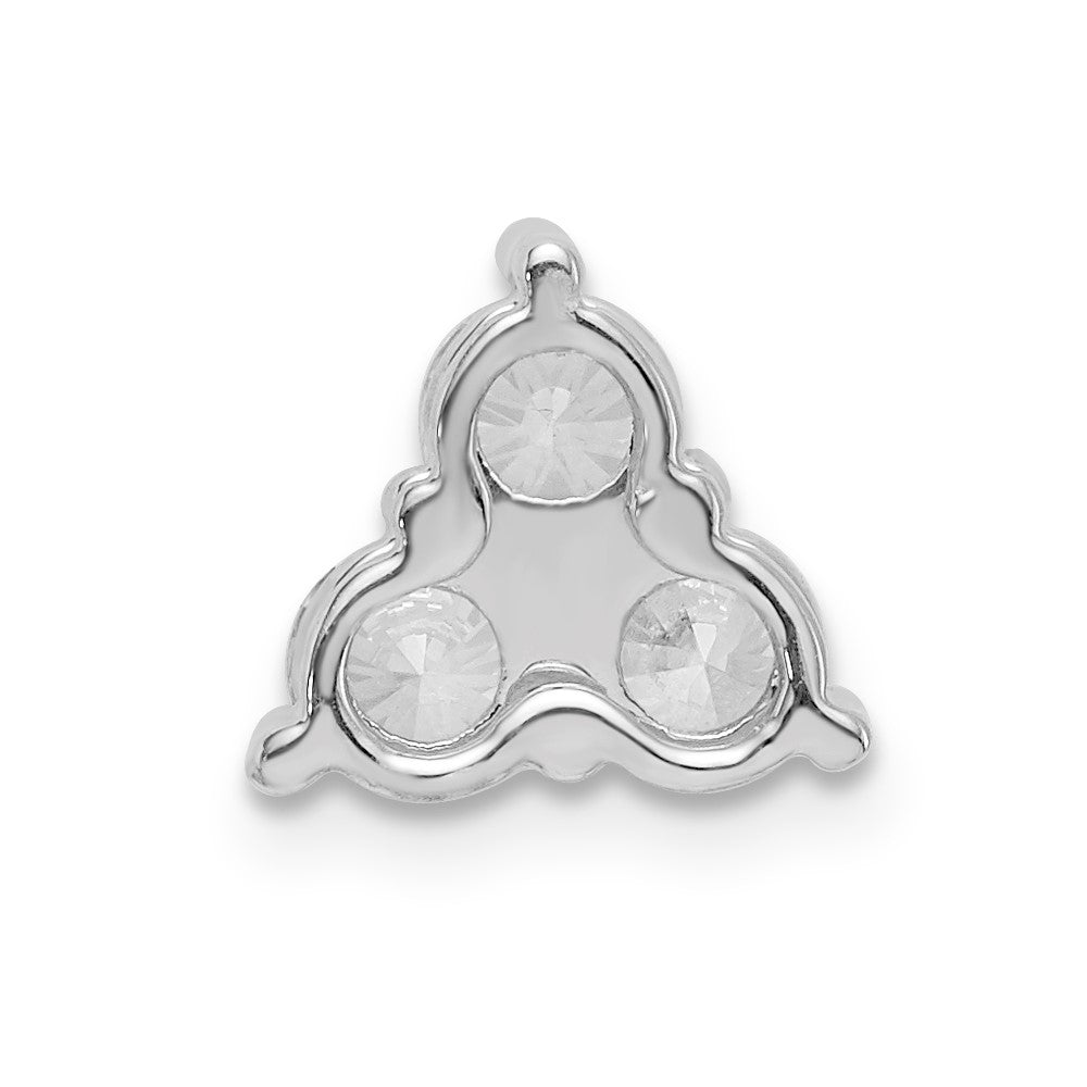 14K White Gold Lab Grown Diamond VS/SI FGH 3-Stone Triangle Pendant