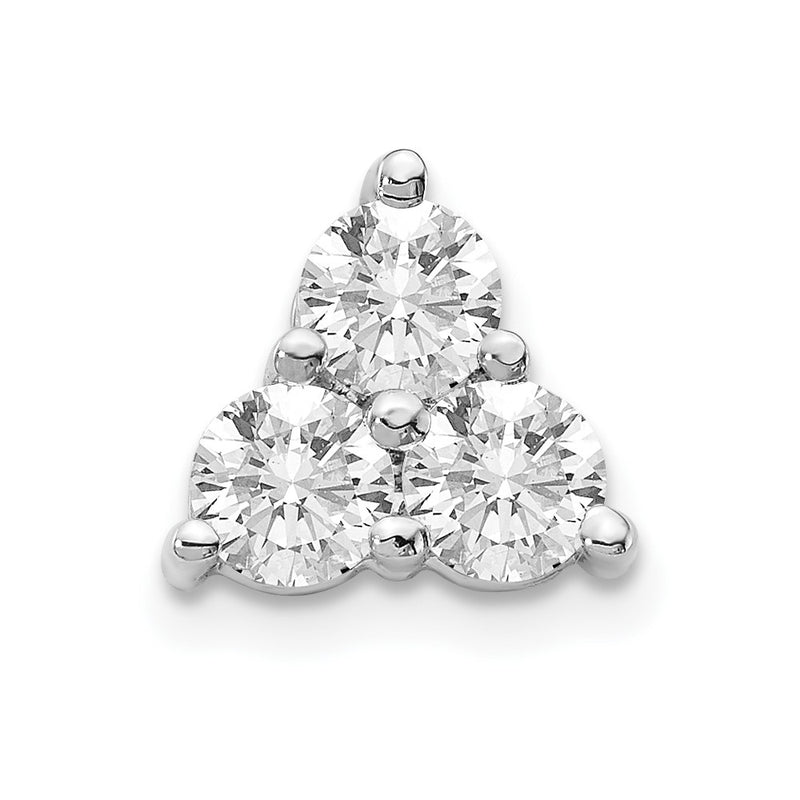 14K White Gold Lab Grown Diamond VS/SI FGH 3-Stone Triangle Pendant