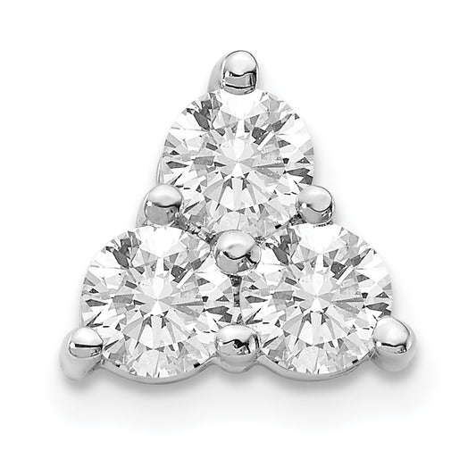 14K White Gold Lab Grown Diamond VS/SI FGH 3-Stone Triangle Pendant