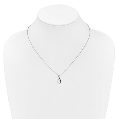14k White Gold Black Real Diamond 18 inch Necklace