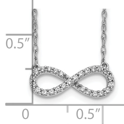 10K White Gold Polished Diamond Infinity Symbol 18 Inch Necklace