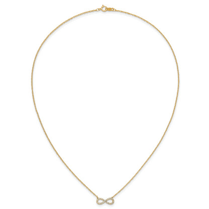10K Yellow Gold Polished Diamond Infinity Symbol 18 Inch Necklace