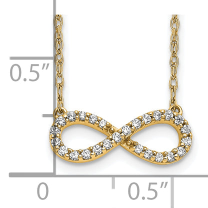 10K Yellow Gold Polished Diamond Infinity Symbol 18 Inch Necklace