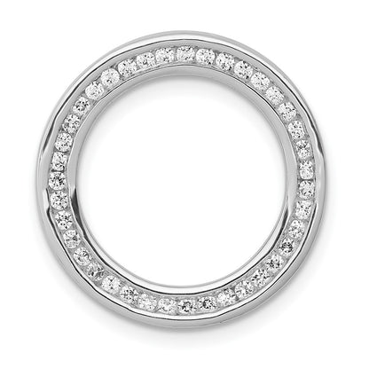 14k White Gold 3/8 Ct. Lab Grown Diamond VS/SI+ G+ Circle Chain Slide Pendant