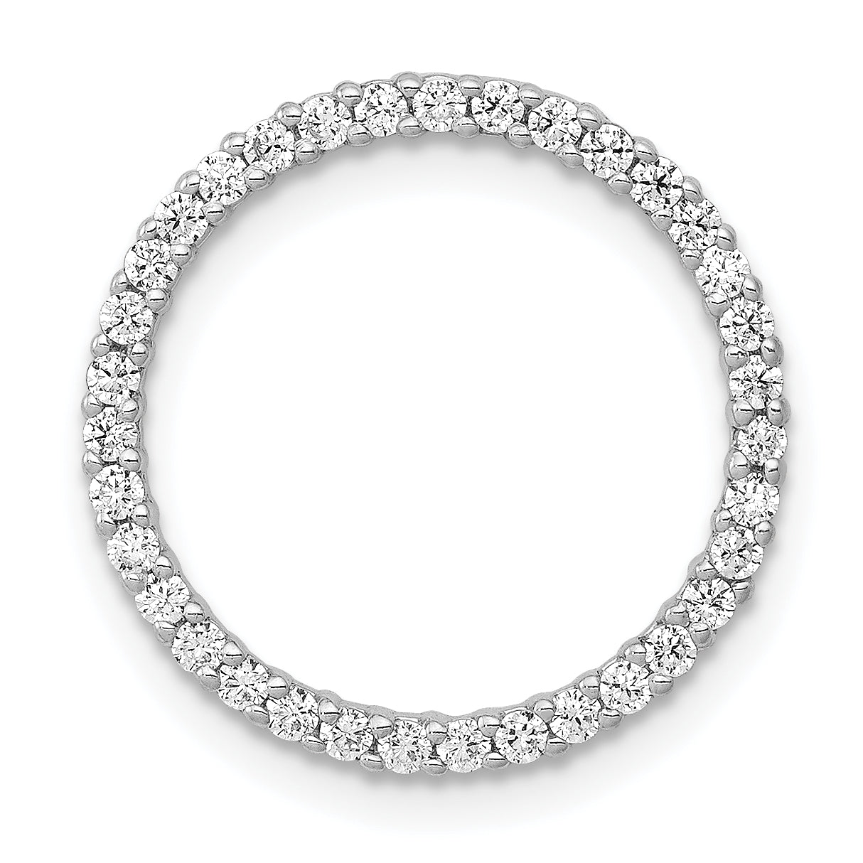 14k White Gold 1/3 Ct. Lab Grown Diamond VS/SI+ G+ Circle Chain Slide Pendant