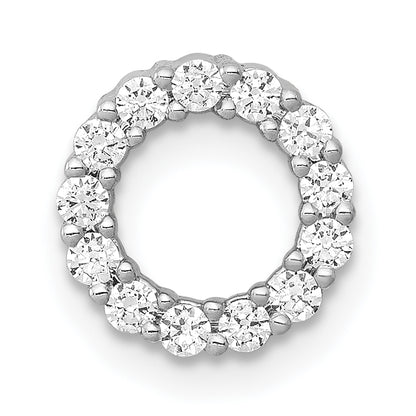 10K White Gold 1/4Ct. Diamond Circle Chain Slide