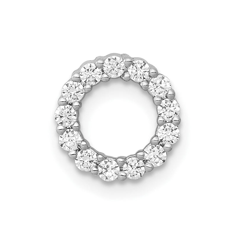 10K White Gold 1/4Ct. Diamond Circle Chain Slide