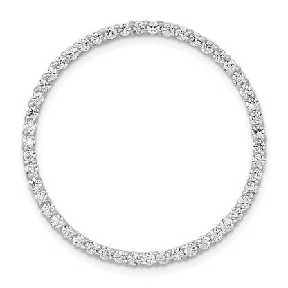 14k White Gold 1 Ct. Lab Grown Diamond VS/SI+ G+ Circle Chain Slide Pendant