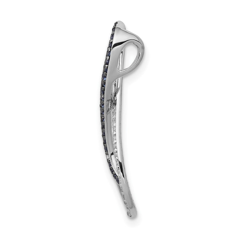 14k White Gold 14k White Gold 1/5ct. Diamond/Blue Diamond Infinity Chain Slide