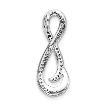 14k White Gold 14k White Gold 1/5ct. Diamond/Blue Diamond Infinity Chain Slide