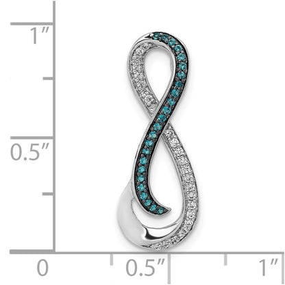 14k White Gold 14k White Gold 1/5ct. Diamond/Blue Diamond Infinity Chain Slide