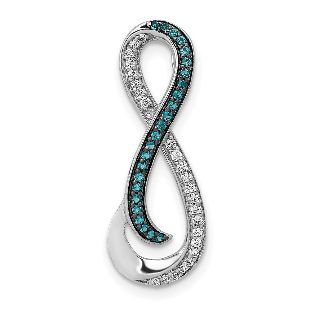 14k White Gold 14k White Gold 1/5ct. Diamond/Blue Diamond Infinity Chain Slide