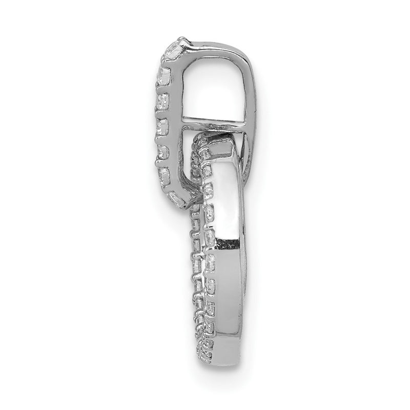 10K White Gold 1/4Ct. Diamond Double Circle Dangle Pendant