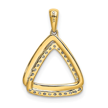 10K Yellow Gold 1/6Ct. Diamond Double Triangle Pendant
