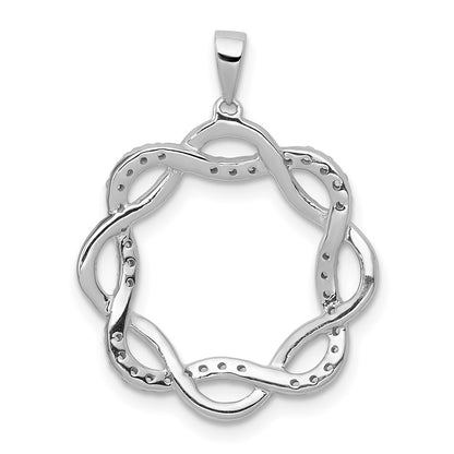 14k White Gold 1/5 Ct. Lab Grown Diamond VS/SI+ G+ Twisted Circle Pendant