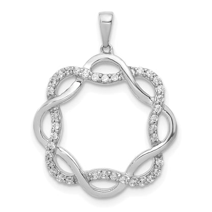 14k White Gold 1/5 Ct. Lab Grown Diamond VS/SI+ G+ Twisted Circle Pendant