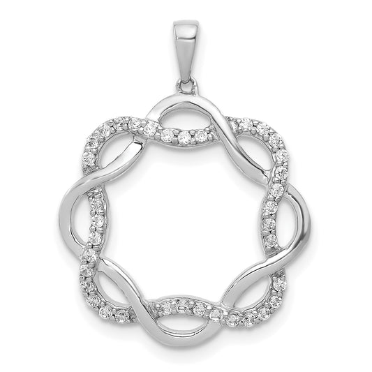 14k White Gold 1/5 Ct. Lab Grown Diamond VS/SI+ G+ Twisted Circle Pendant