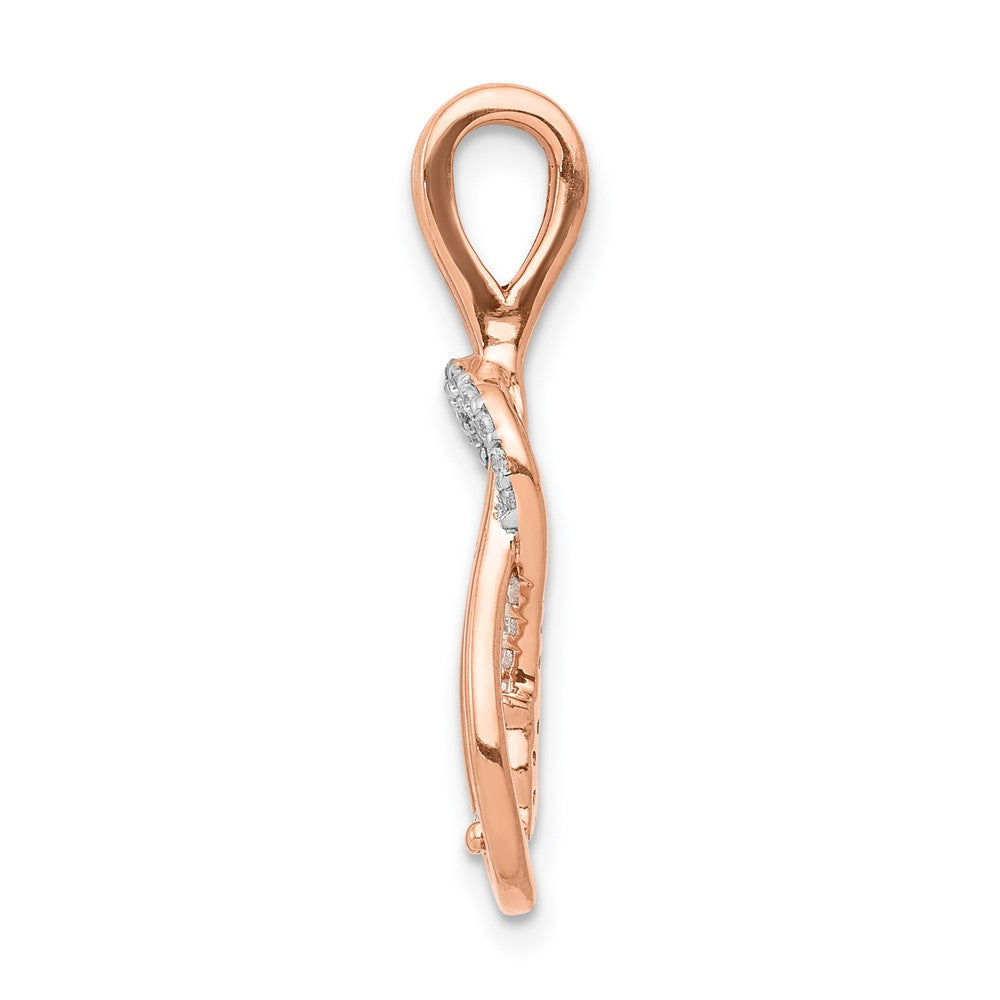 14k Rose Gold 1/6 Ct. Lab Grown Diamond VS/SI+ G+ Complete Knot Chain Slide Pendant
