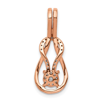 14k Rose Gold 1/6 Ct. Lab Grown Diamond VS/SI+ G+ Complete Knot Chain Slide Pendant