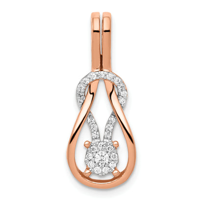 14k Rose Gold 1/6 Ct. Lab Grown Diamond VS/SI+ G+ Knot Chain Slide Pendant