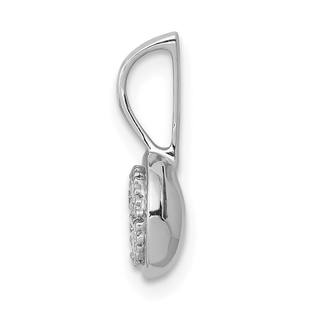 10K White Gold 1/10Ct. Diamond Circle Cluster Pendant