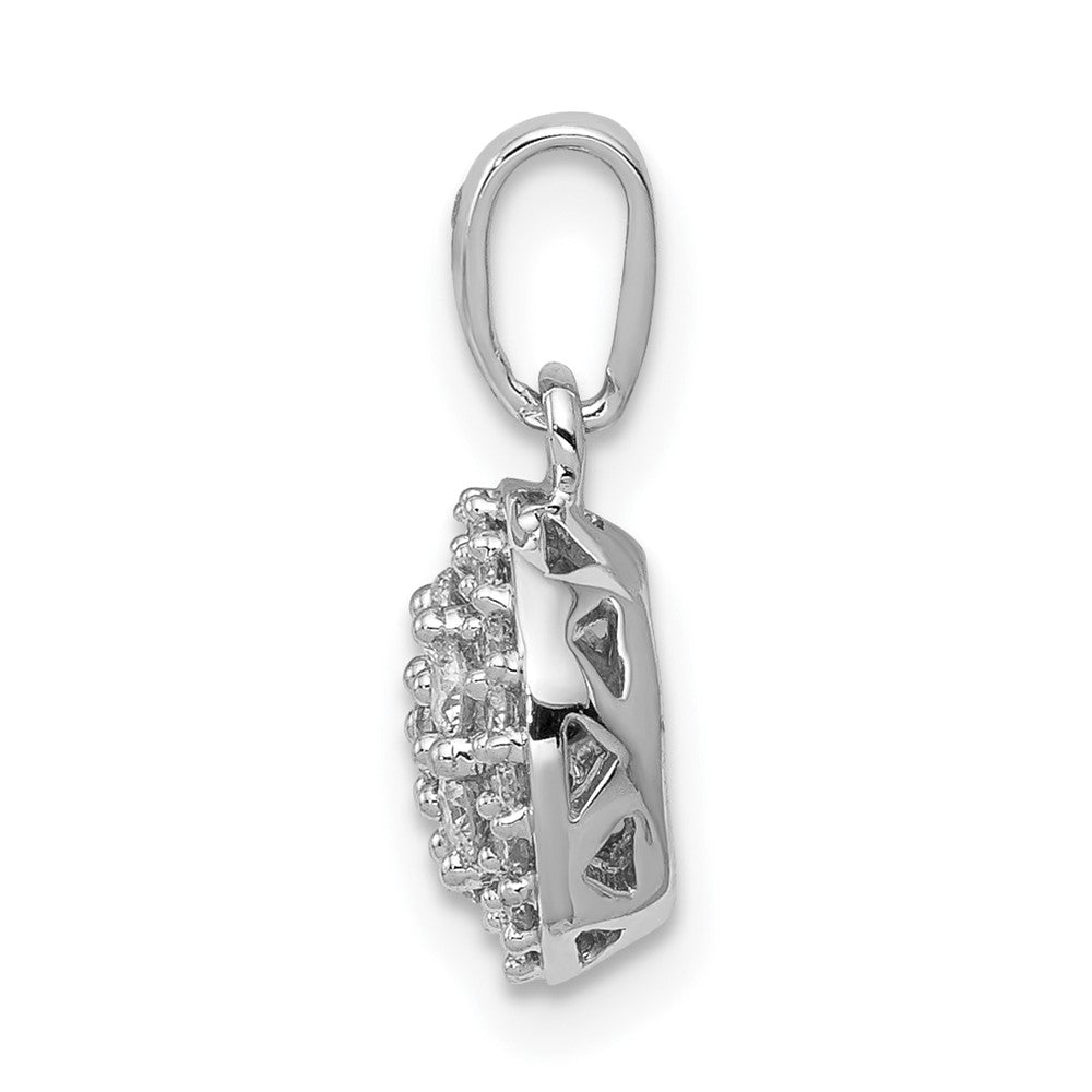 14k White Gold 1/4 Ct. Lab Grown Diamond VS/SI+ G+ Round Halo Cluster Pendant