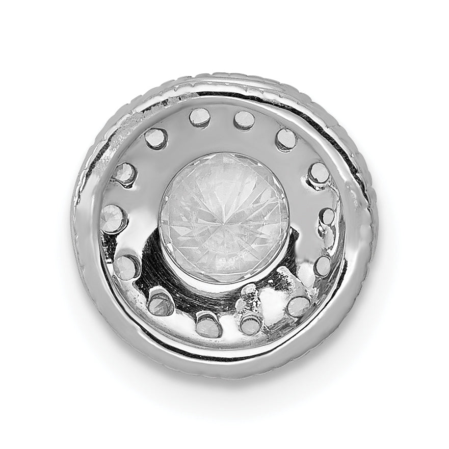 14k White Gold 1/2 Ct. Lab Grown Diamond VS/SI+ G+ Round Halo Chain Slide Pendant