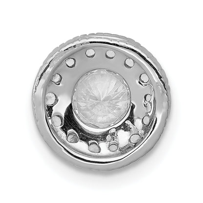 14k White Gold 1/2 Ct. Lab Grown Diamond VS/SI+ G+ Round Halo Chain Slide Pendant