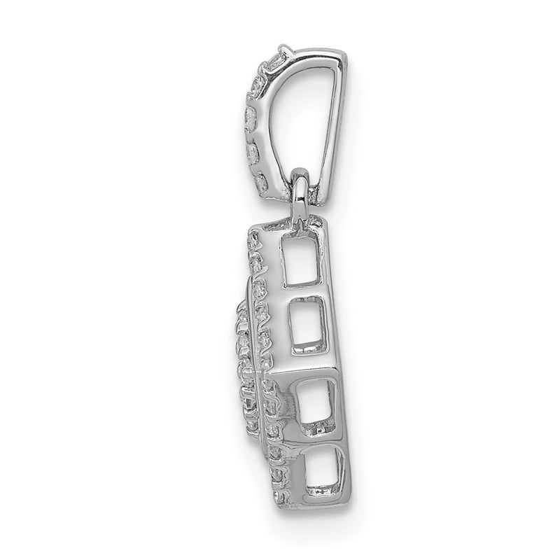 10K White Gold 1/4Ct. Diamond Cluster Pendant