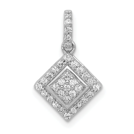 10K White Gold 1/4Ct. Diamond Cluster Pendant