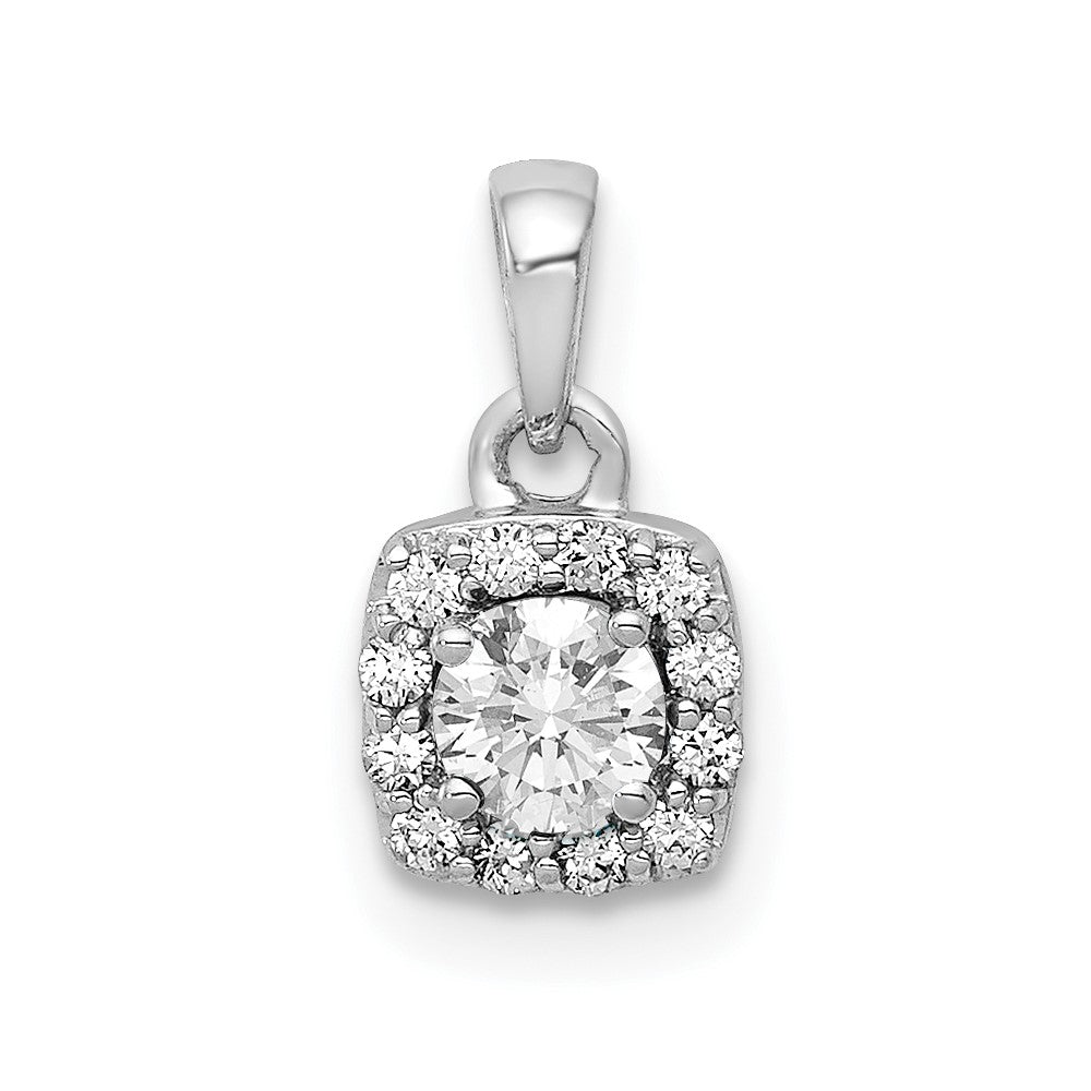 14k White Gold 1/3 Ct. Lab Grown Diamond VS/SI+ G+ Complete Halo Pendant