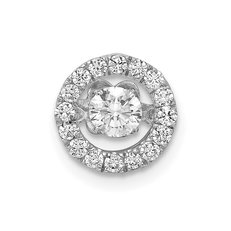 14k White Gold 3/8 Ct. Lab Grown Diamond VS/SI+ G+ Vibrant Chain Slide Pendant