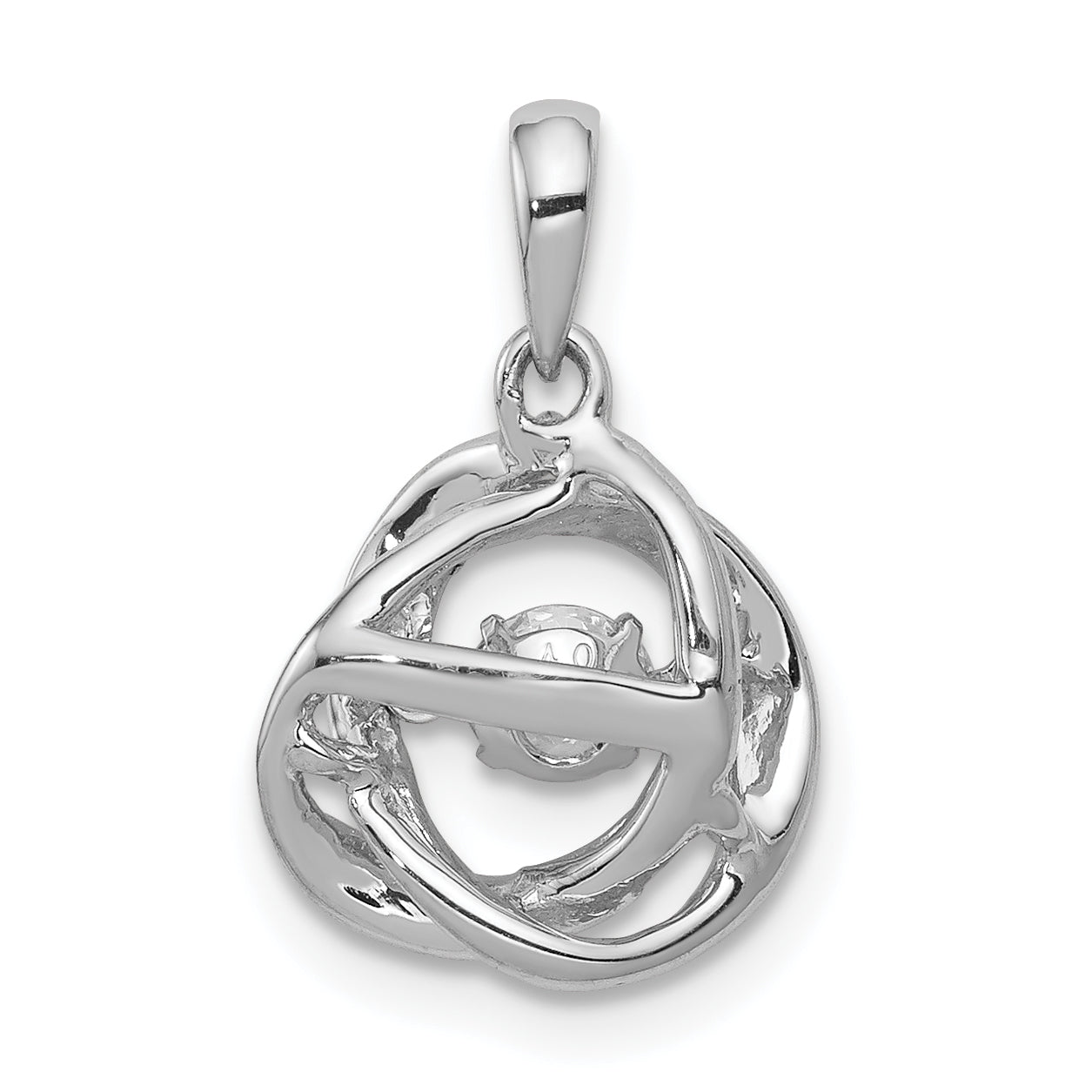 14k White Gold 1/4 Ct. Lab Grown Diamond VS/SI+ G+ Vibrant Intertwined Circles Pendant