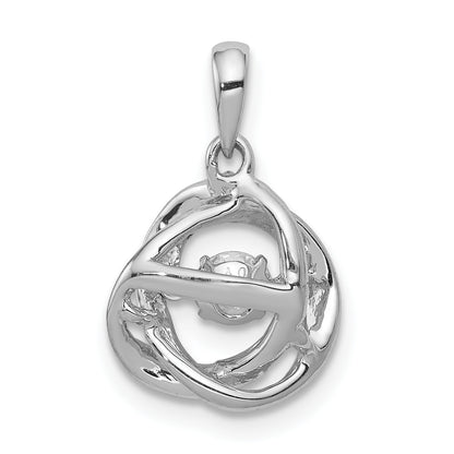 14k White Gold 1/4 Ct. Lab Grown Diamond VS/SI+ G+ Vibrant Intertwined Circles Pendant