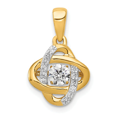 14k Yellow Gold 1/3 Ct. Lab Grown Diamond VS/SI+ G+ Vibrant Fancy Love Knot Pendant
