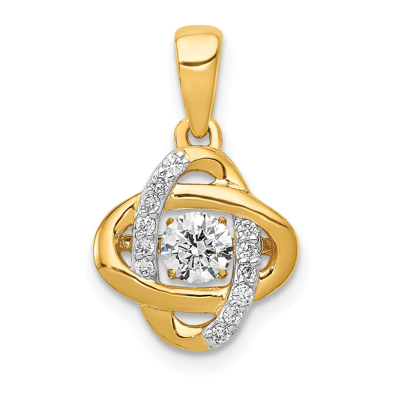 14k Yellow Gold 1/3 Ct. Lab Grown Diamond VS/SI+ G+ Vibrant Fancy Love Knot Pendant
