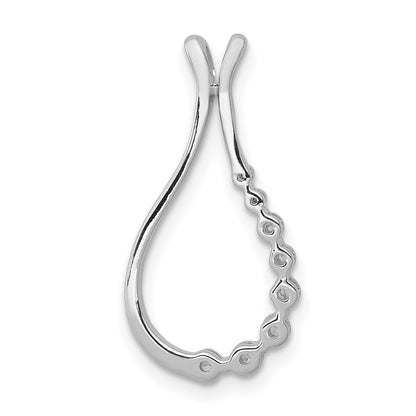 14k White Gold 1/6 Ct. Lab Grown Diamond VS/SI+ G+ Teardrop Chain Slide Pendant