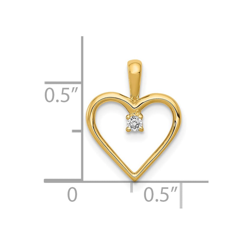 10K Yellow Gold 10K Aa .03Ct. Diamond Heart Pendant