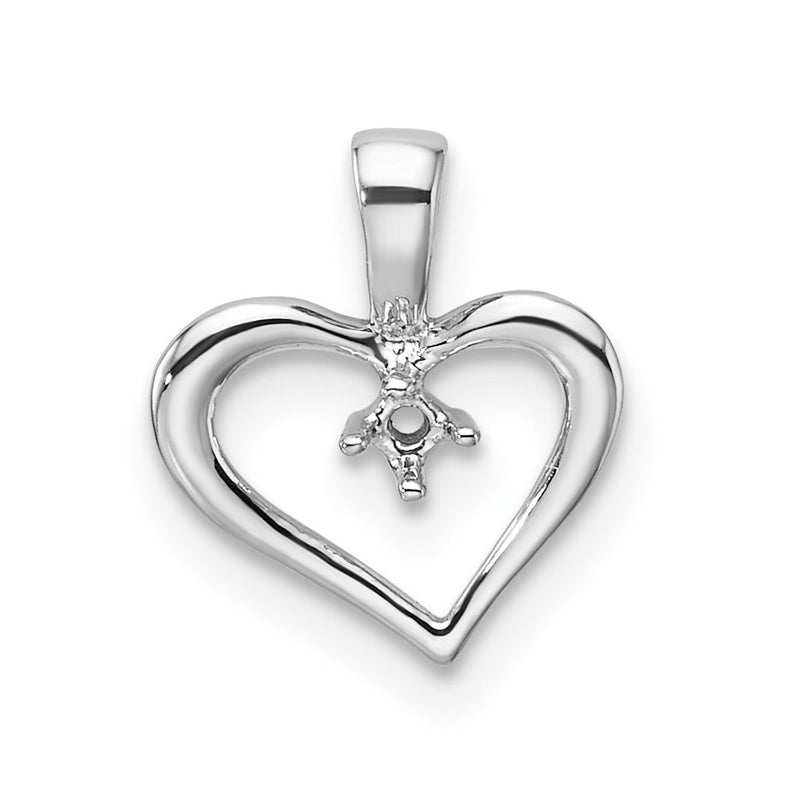 10K White Gold Heart Pendant Mounting