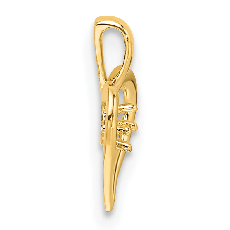 10K Yellow Gold Heart Pendant Mounting