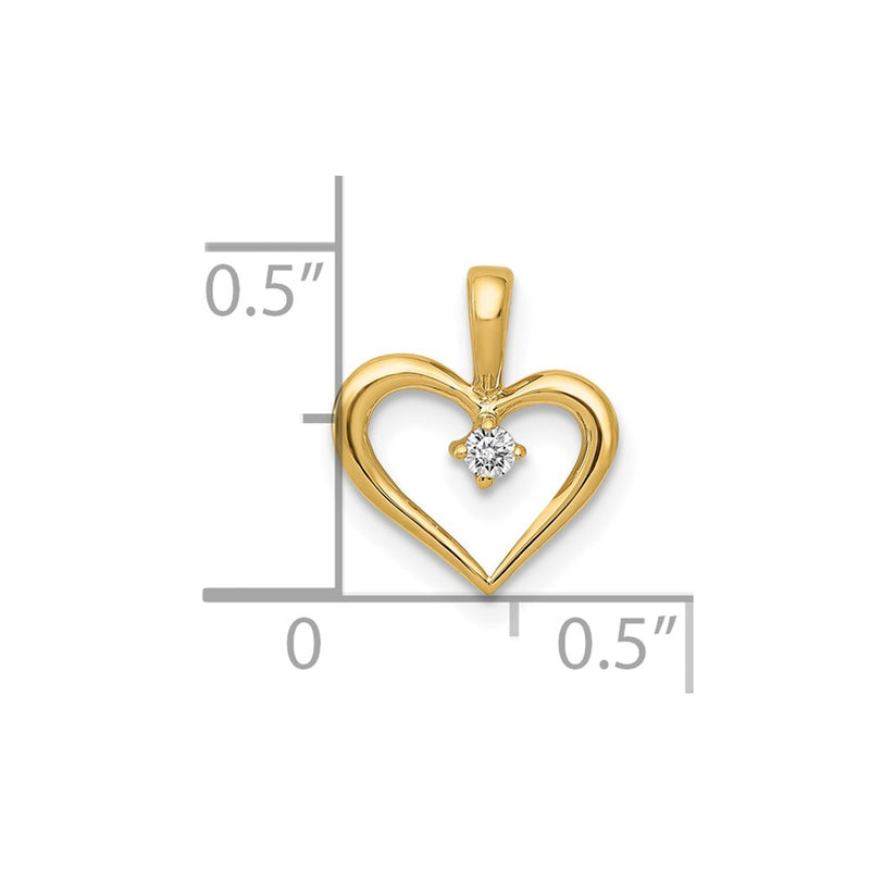 10K Yellow Gold 10K Aa .02Ct. Diamond Heart Pendant
